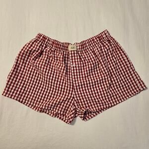 Oddli Womens Classic Boxers Red and White Gingham Sz. M/L